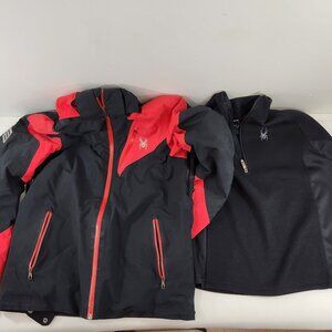 Spyder Mens Ski Jacket + 1/4 Zip Core Sweater Size Small